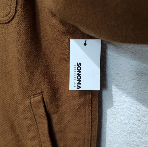 NWT Men's Sonoma Pea Coat, Size Medium, Snap Front Closure (j/c bin 2) - Picture 3 of 7